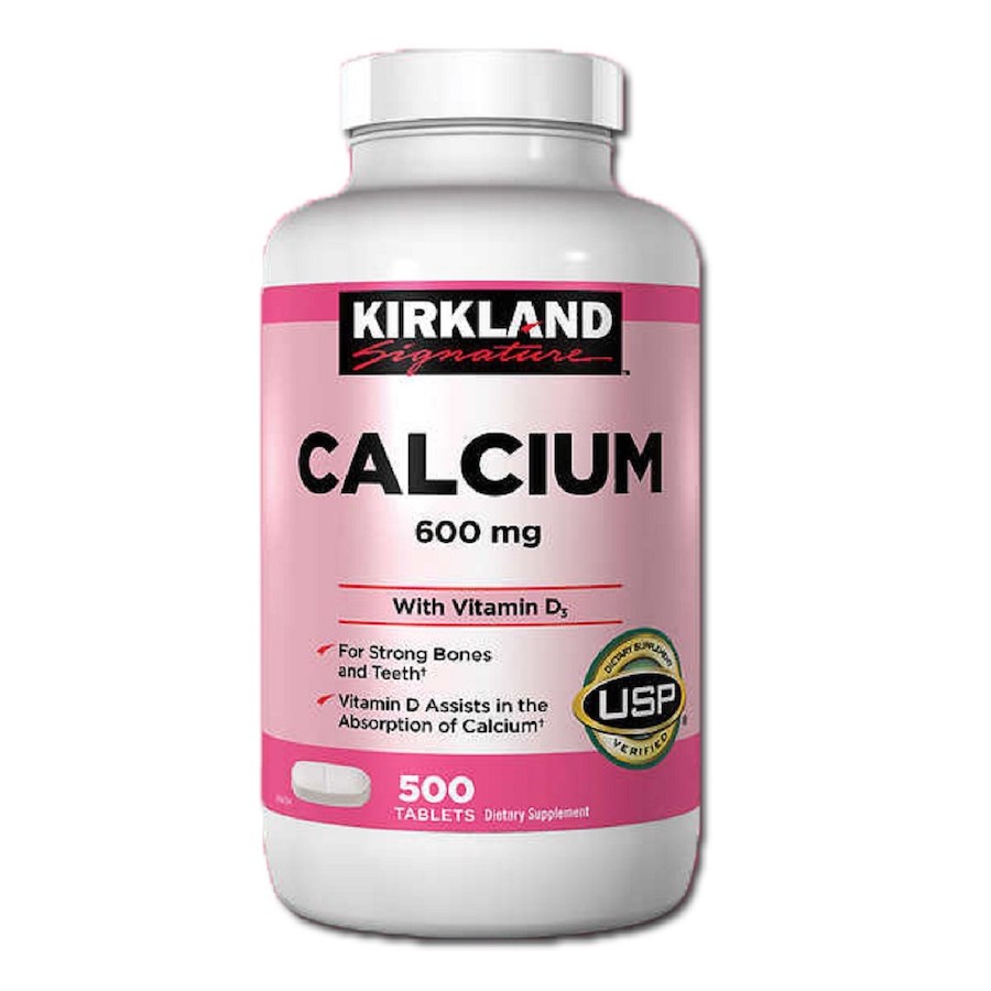 Viên uống bổ sung Canxi Kirkland Calcium 600mg with Vitamin D3 500 viên (Mỹ)